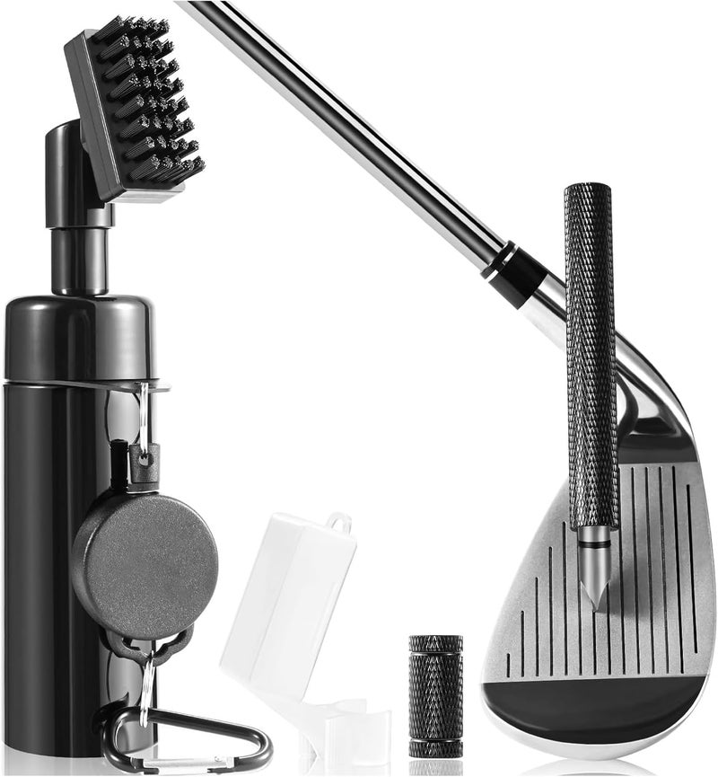 Wynaura Pro Golf Club Cleaner Brush with Golf Groove Sharpener Tool Suitable for U & V-Grooves 8 Inches Golf Water Brush with Retractable Clip Hold 5oz of Water Perfect Golf Accessories for Men/Women - Image 1
